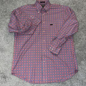 Faconnable Pink Blue tartan check plaid dress Casual pocket shirt M classic fit